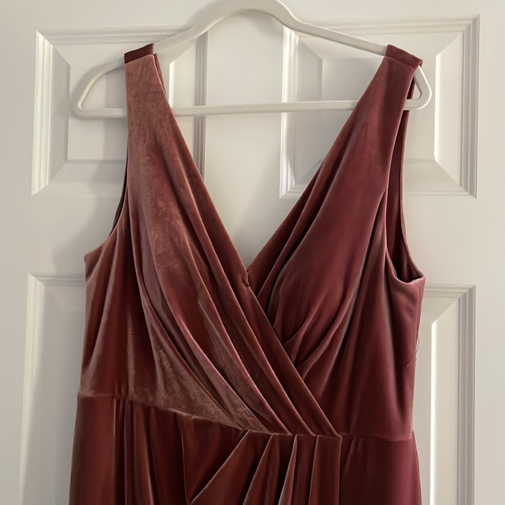 Revelry velvet bridesmaids dress in Dusty Rose!